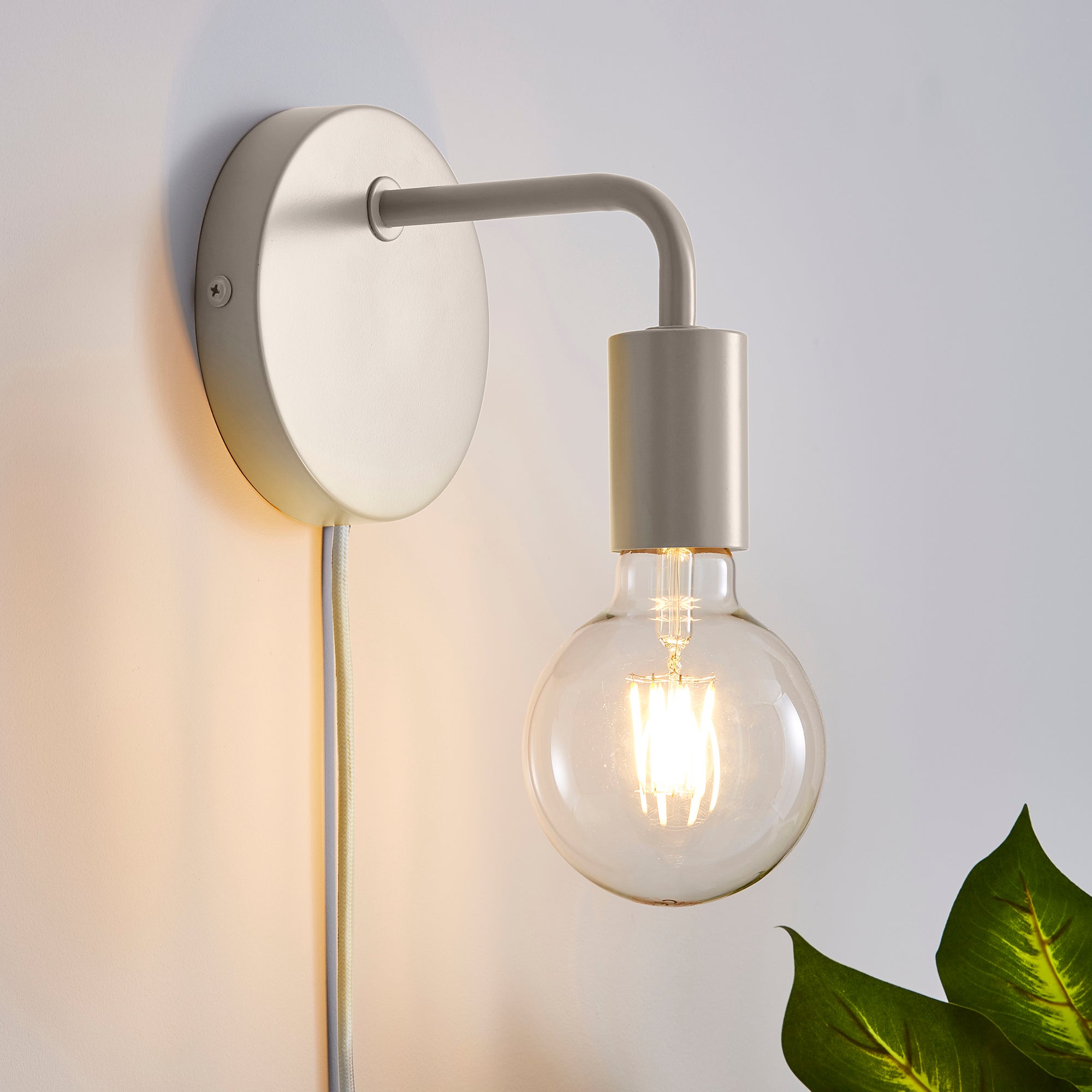 Elements Koppla Plug-In Wall Light Grey