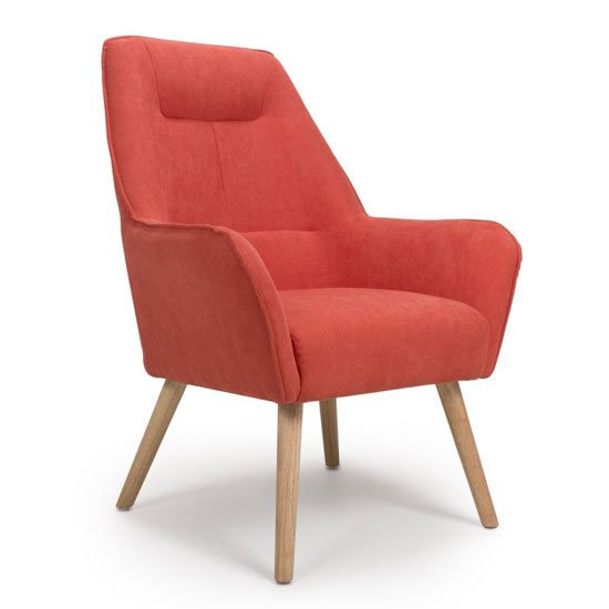 Pacific Chenille Effect Accent Chair In Brick Orange