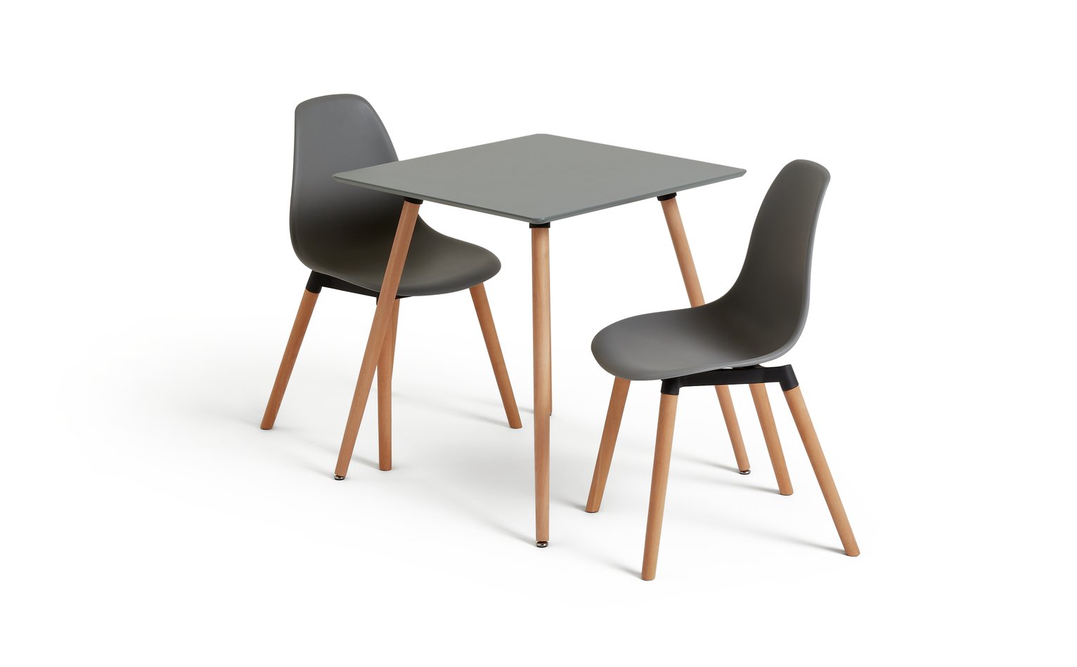 Habitat Berlin Grey Dining Table & 2 Grey Chairs
