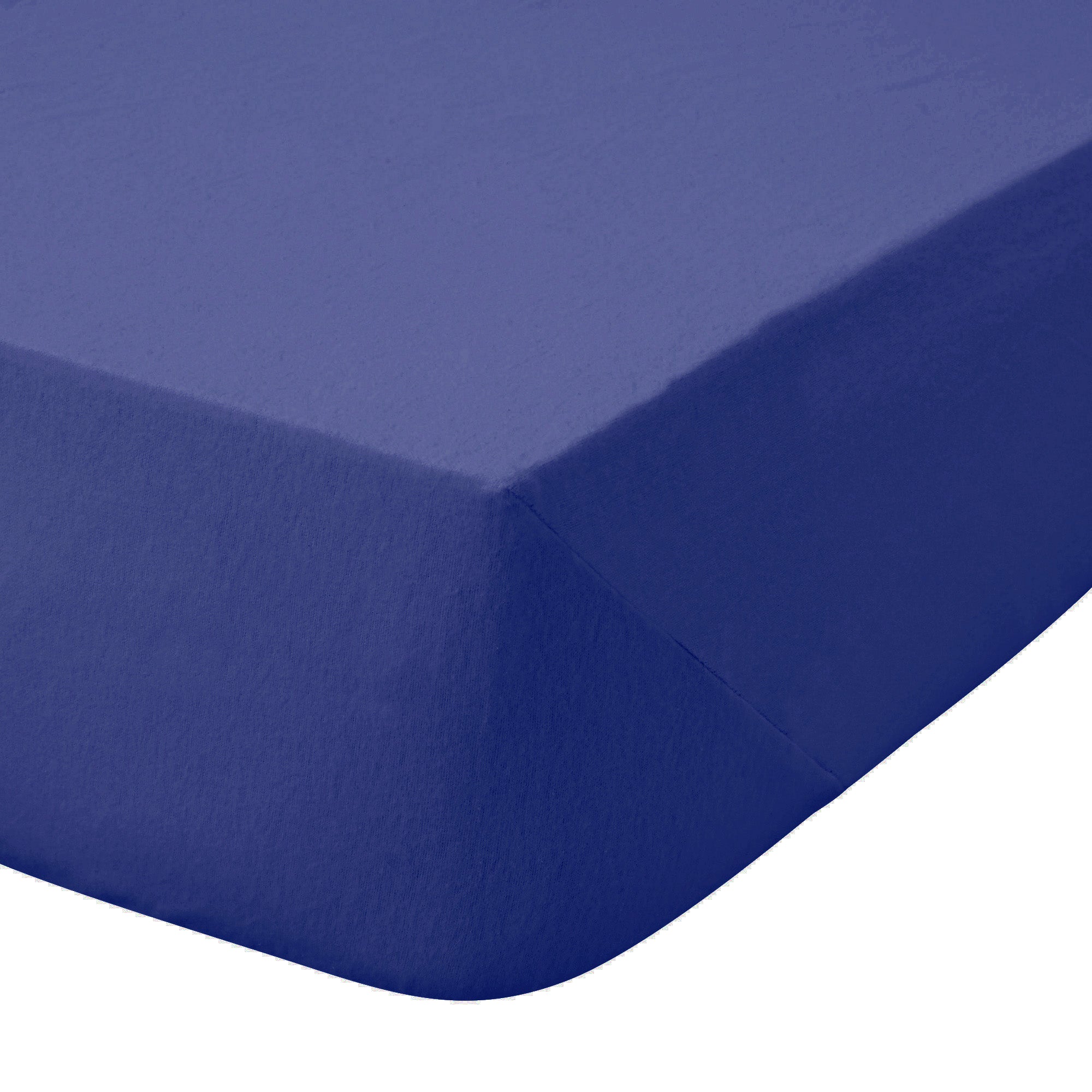 Kids Non Iron Plain Dye Navy 25cm Fitted Sheet Navy