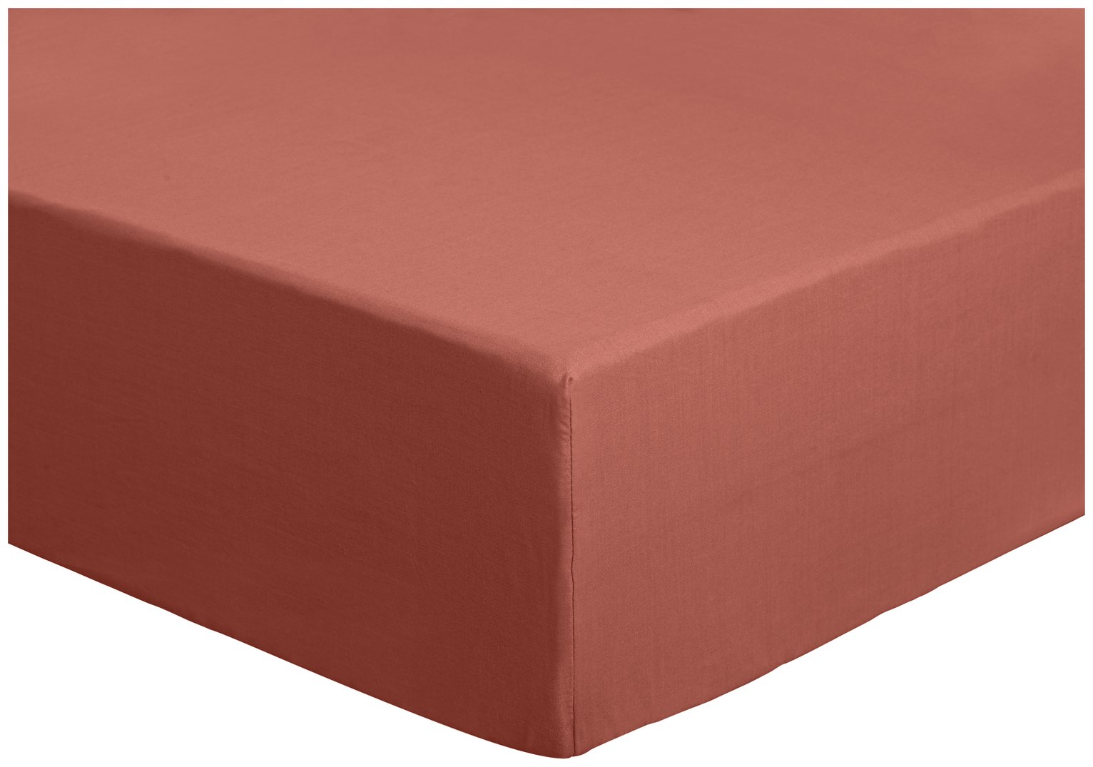 Habitat CM Polycotton Rust Fitted Sheet - Single