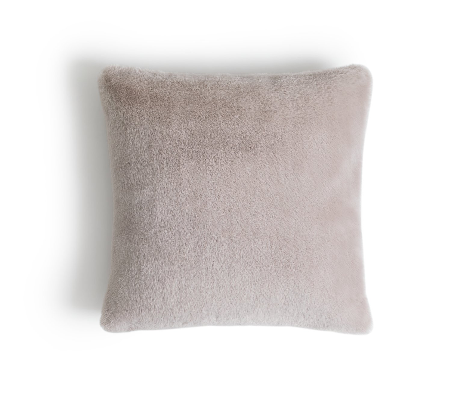 Habitat Plain Faux Fur Cushion - Blush Pink - 43x43cm