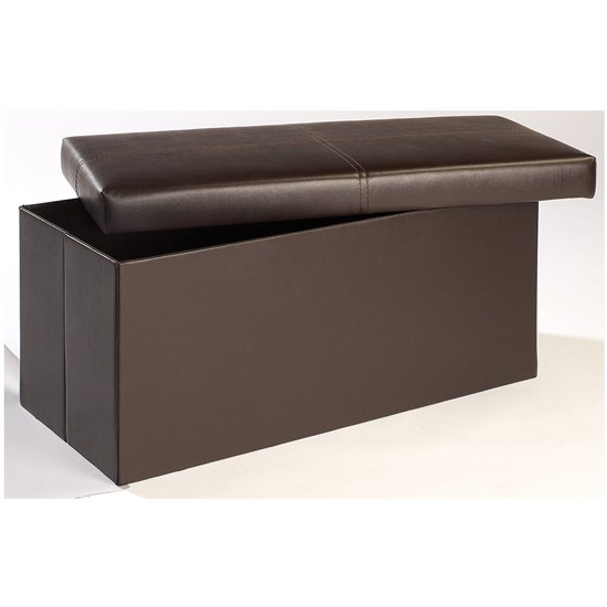 Madrid Large Storage Ottoman In Brown