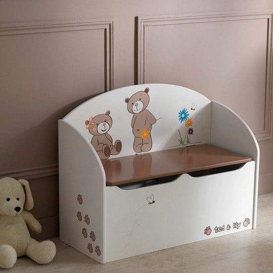 Britta Toy Box Cum Blanket Box In Chocolate And Beige