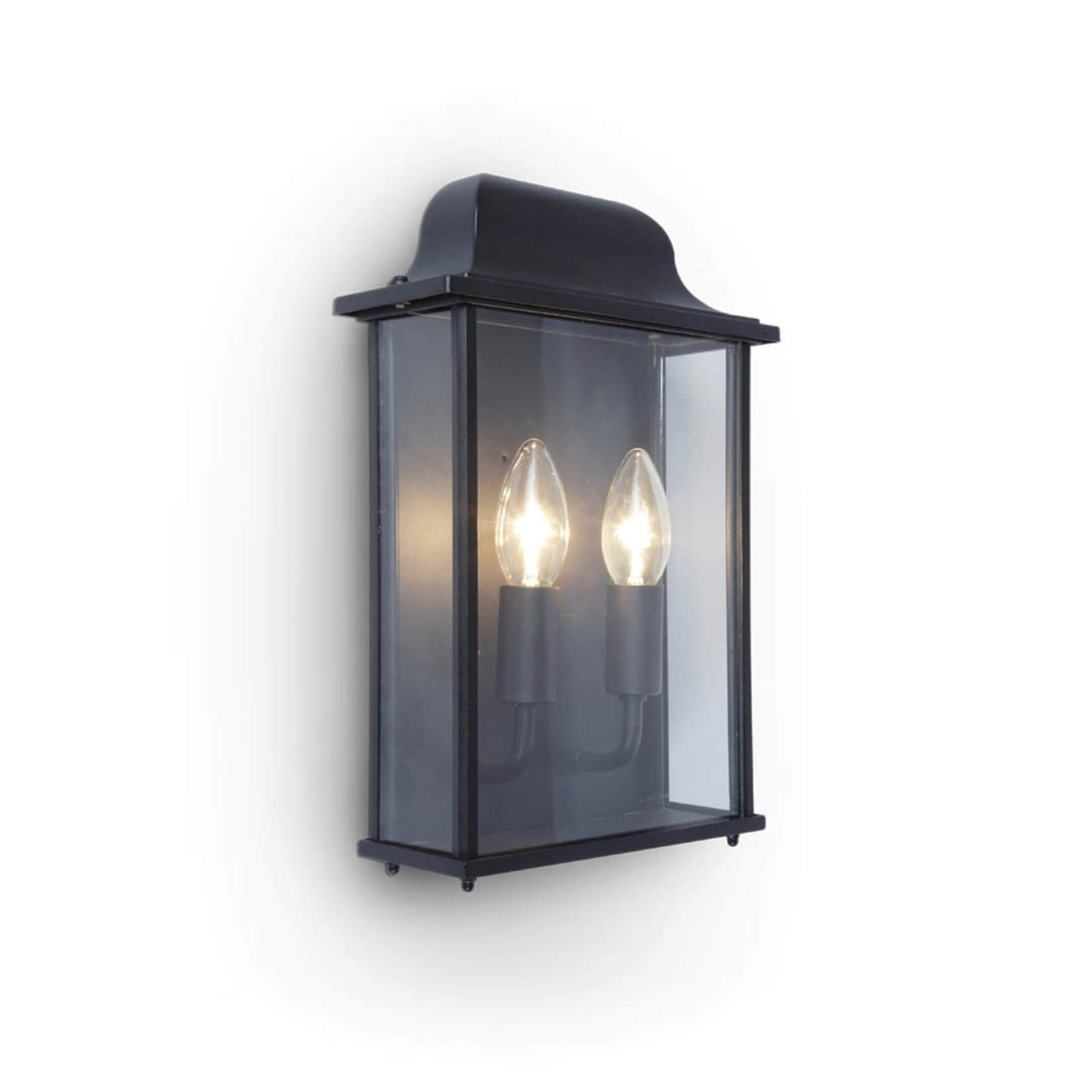 Lutec Holly Outdoor Wall Lantern In Black