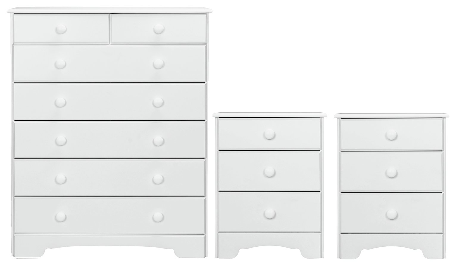 Argos Home Nordic 2 Bedsides & 5+2 Drawer Set - Soft White