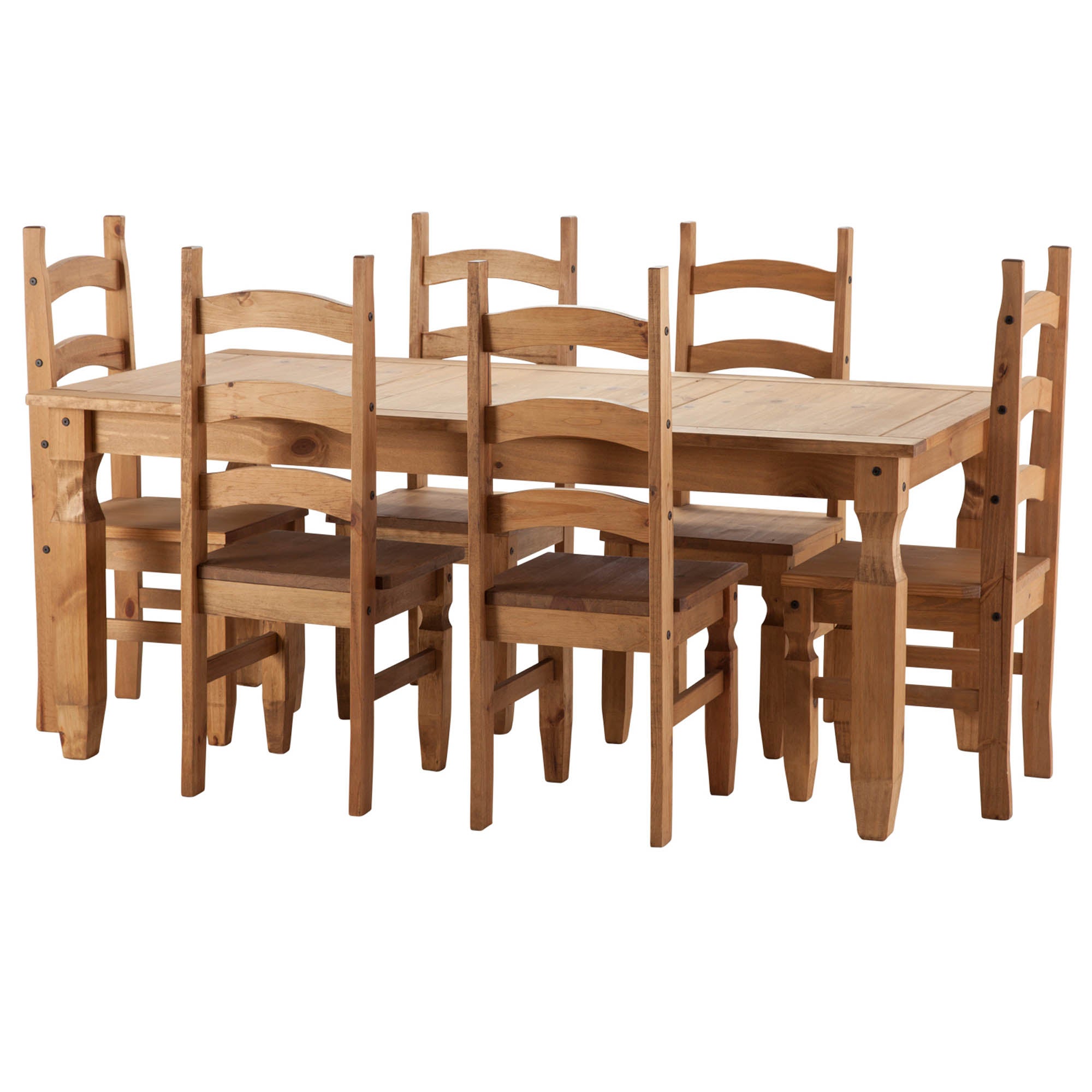 Corona Pine 6 Seater Dining Set Natural