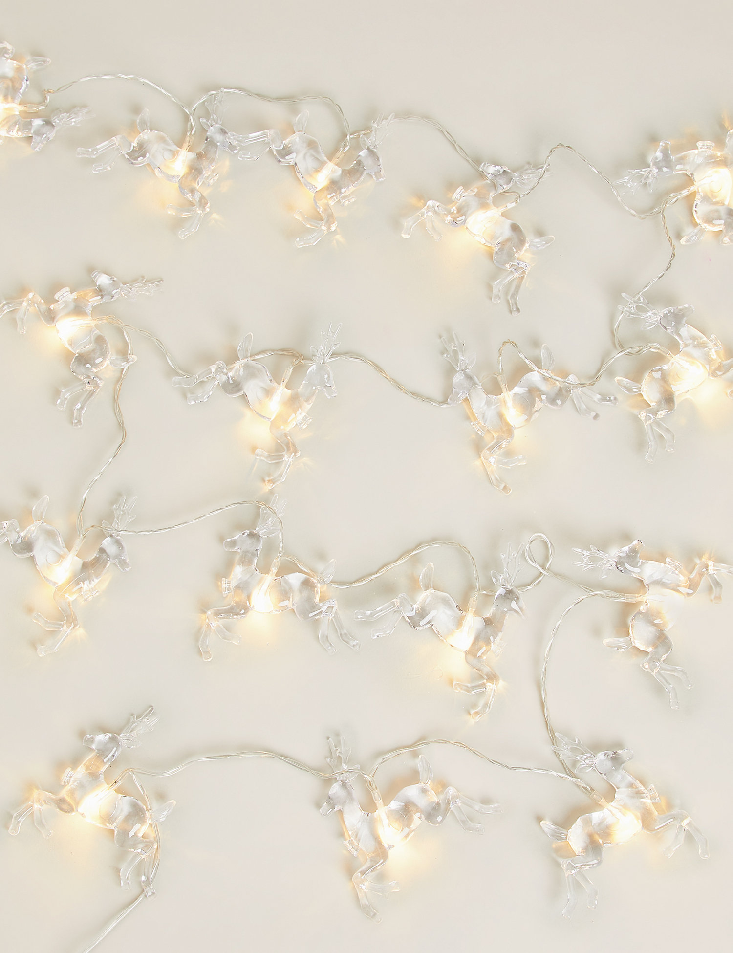 M&S Warm White Reindeer Light Up Garland