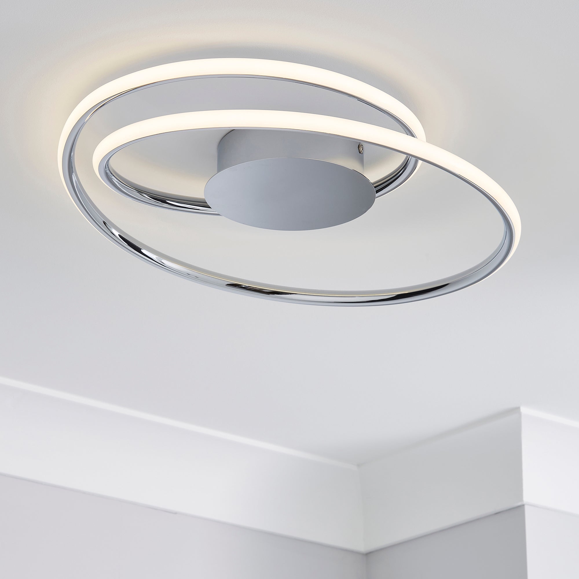 Langdon 2 Light Integrated LED Bathroom Ceiling Fitting Chrome