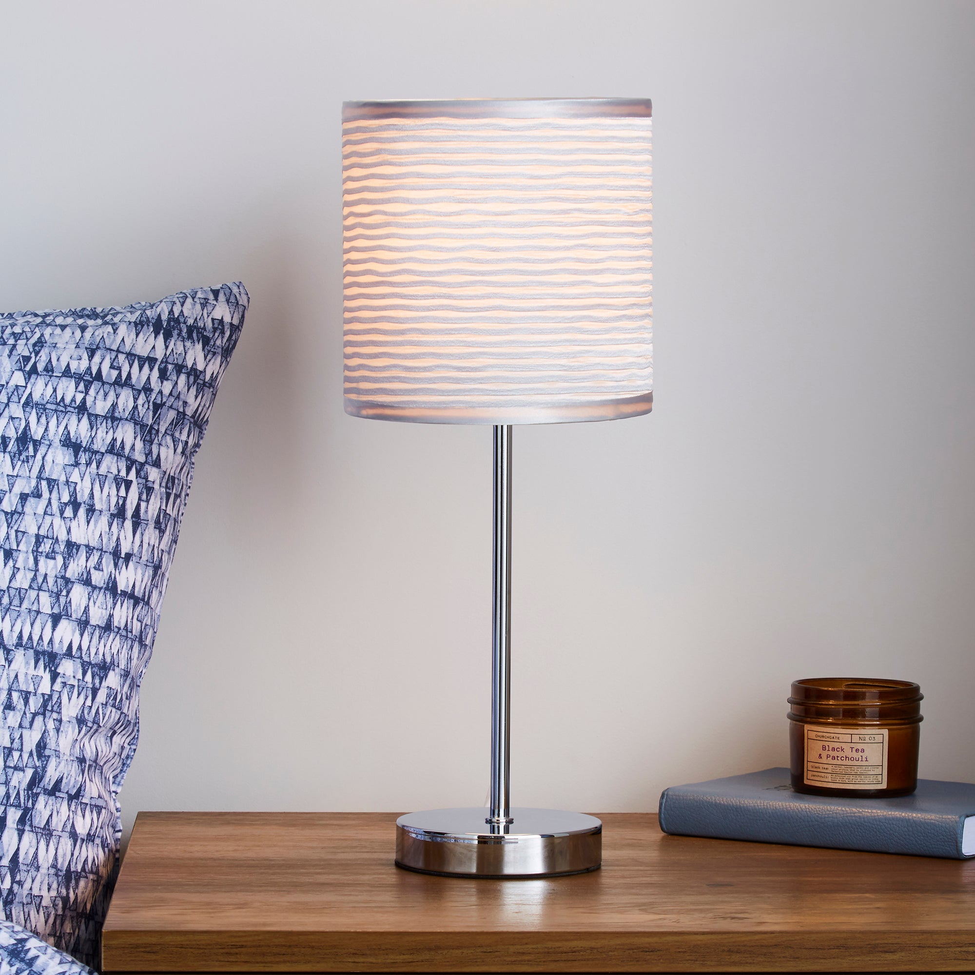 Ripple Chrome Table Lamp Silver