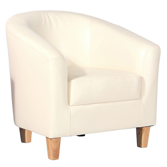 Leporis PU Leather 1 Seater Sofa In Cream