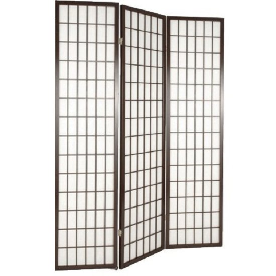 Wooden Folding Room Divider Screen In Tobacco