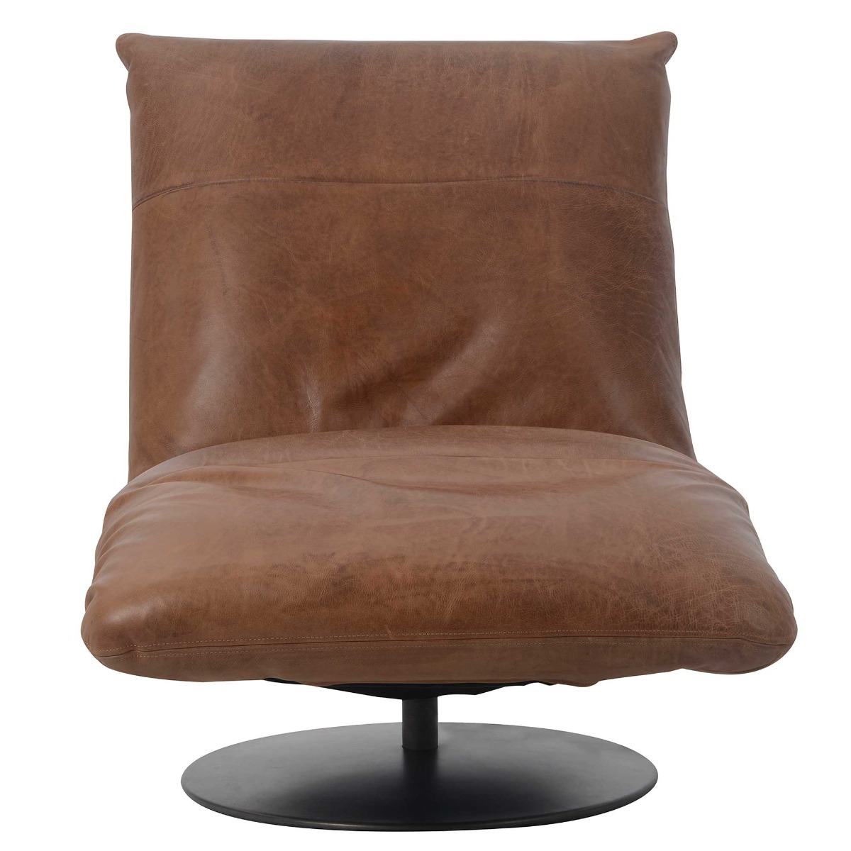 Timothy Oulton Bay Swivel Chair, Buff Burnished Nutmeg