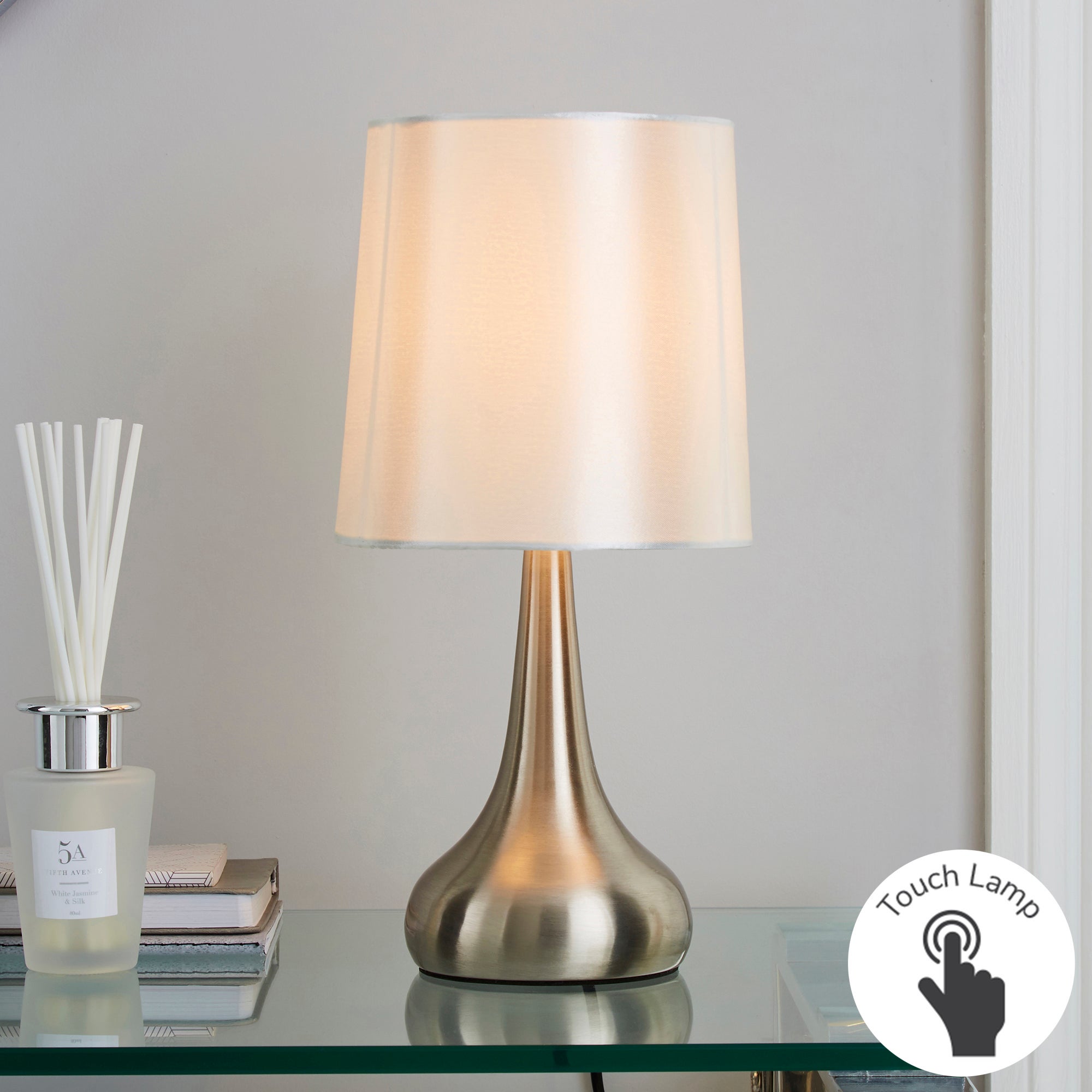 Rimini Cream Touch Dimmable Lamp Cream