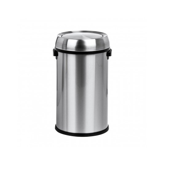 Swing Lid Stainless Steel Bin In Silver Finish
