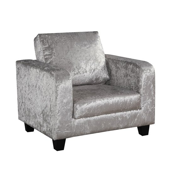 Axiolot Crushed Velvet Lounge Chair In Silver