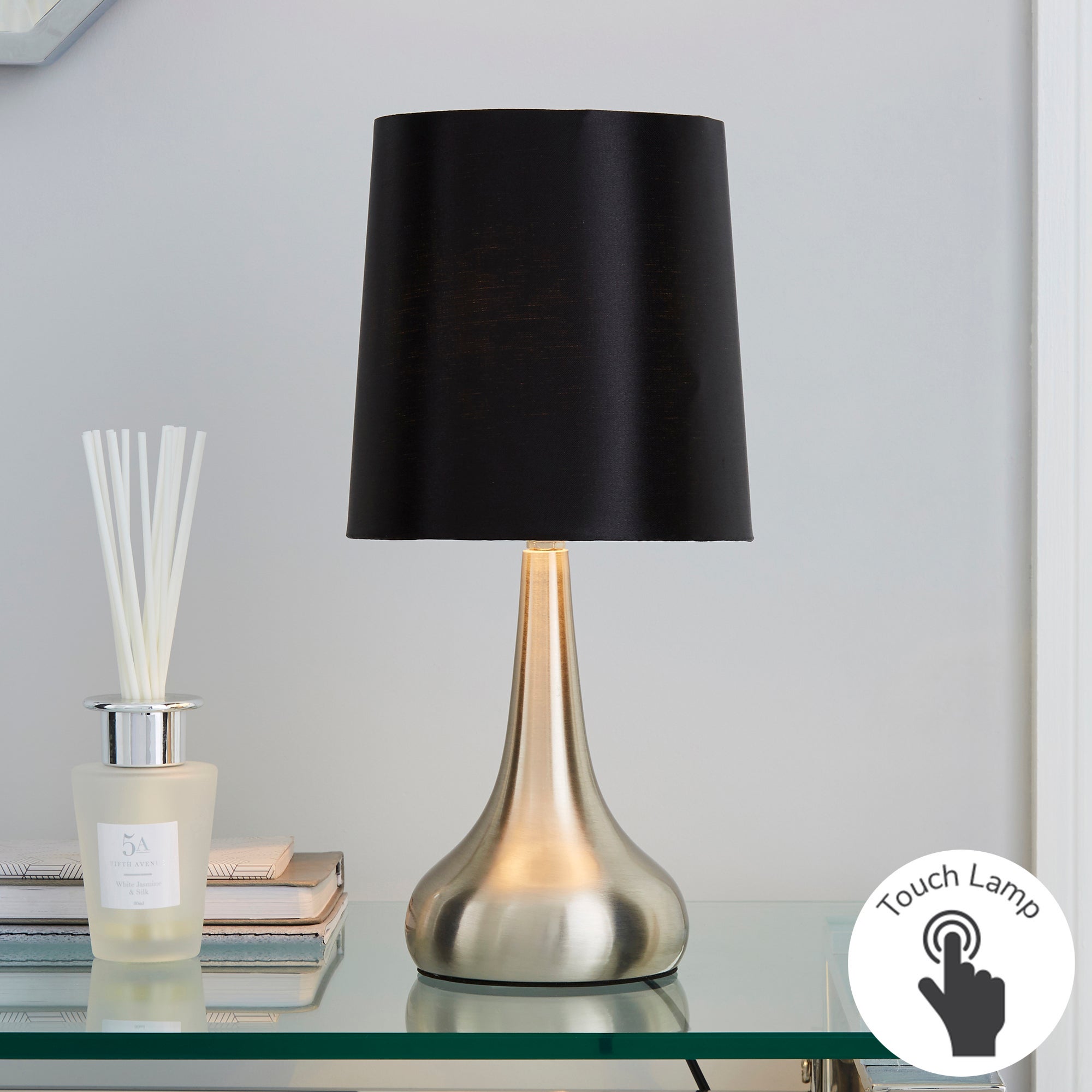 Rimini Black Touch Dimmable Lamp Black