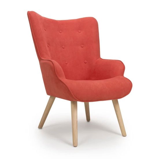 Corsair Chenille Effect Accent Chair In Brick Orange