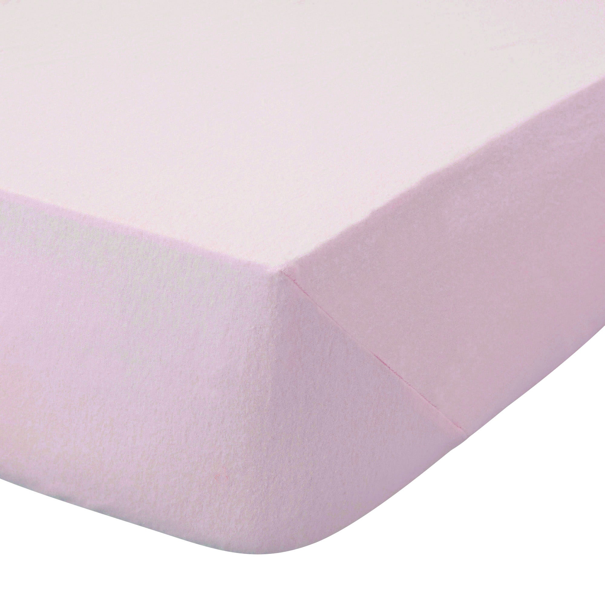 Kids Non Iron Plain Dye Pale Pink 25cm Fitted Sheet Pale Pink