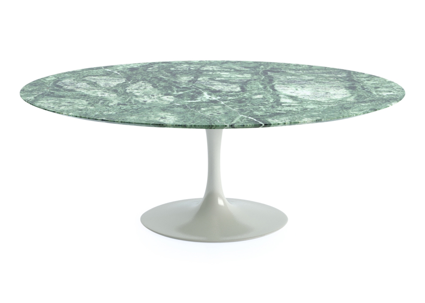 Knoll Saarinen Large Oval Dining Table Verdi Alpi Coated Marble