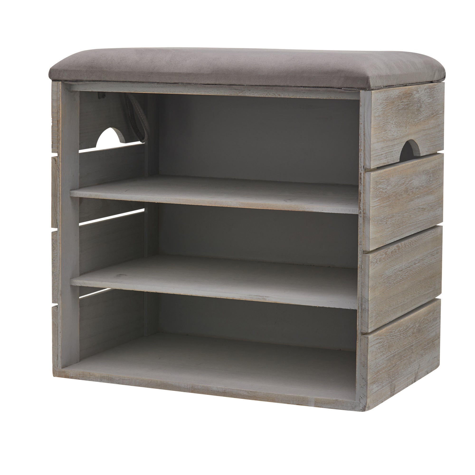 3 Tier Grey Shoe Cabinet Grey