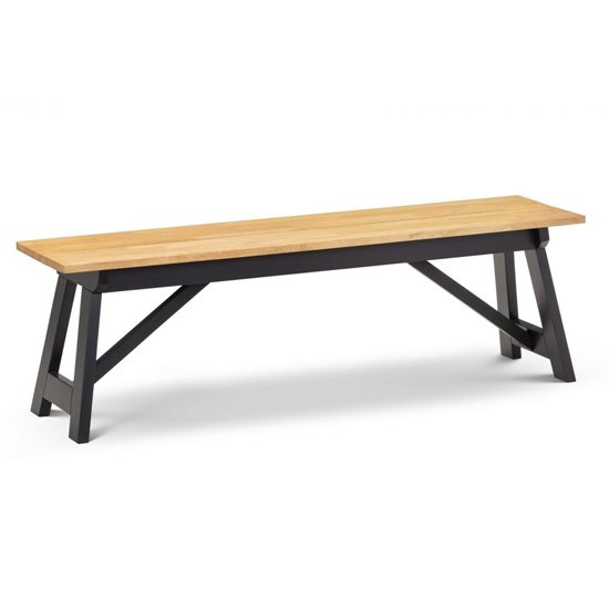 Hockley Wooden Dining Bench In Black And Oak
