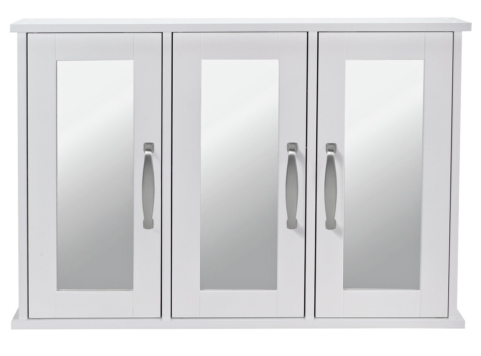 Argos Home Tongue & Groove Mirrored Cabinet - White