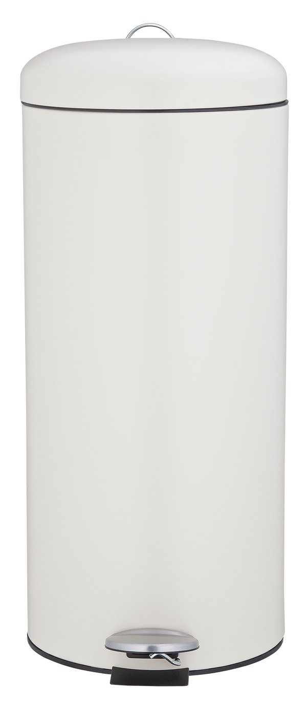 Argos Home 26L Round Kitchen Pedal Bin - Matt Cream