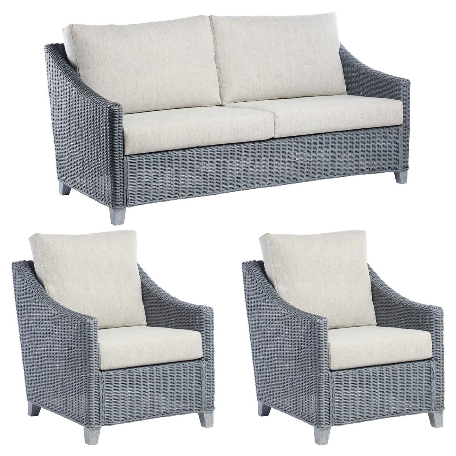 Dijon Grey 3 Seater Suite