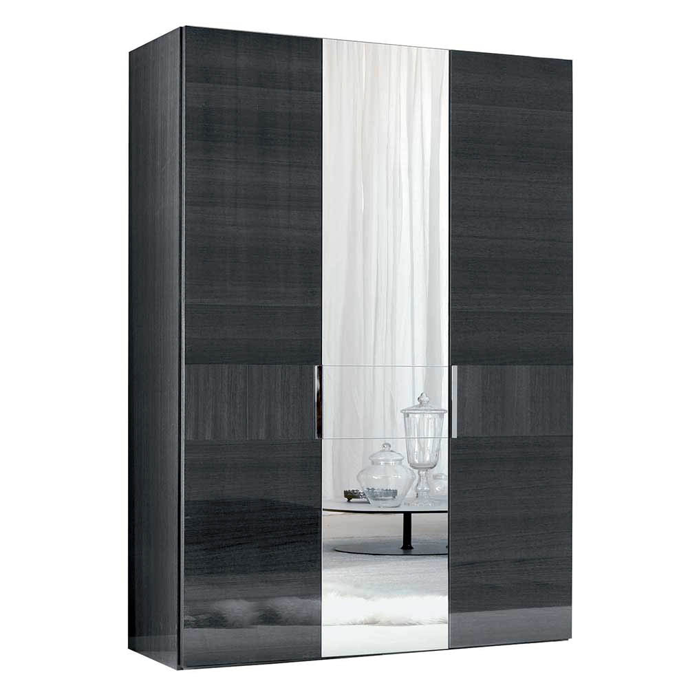 Borgia 3 Door Wardrobe, Grey High Gloss