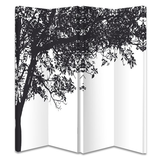 Trees Black And White Room Divider