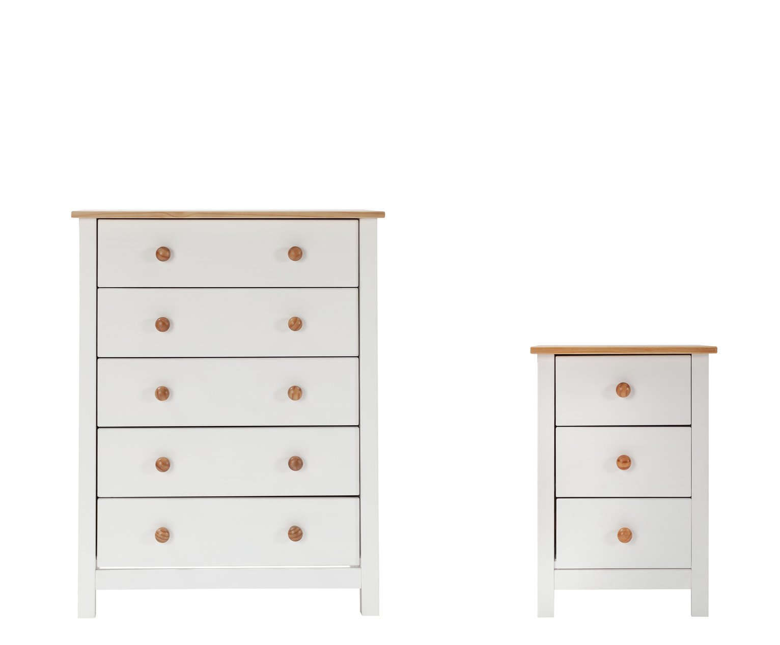 Argos Home Scandinavia Bedside Table & 5 Drawer Set-Two Tone