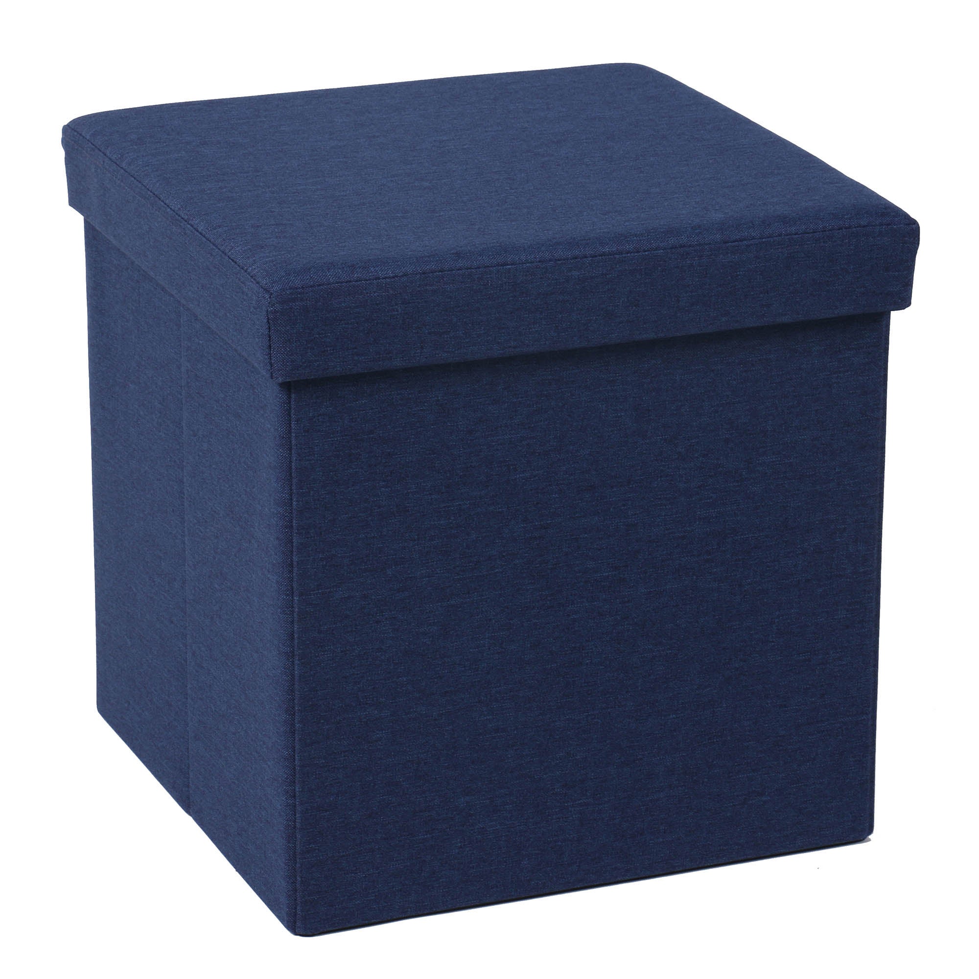 Foldable Navy Cube Ottoman Navy
