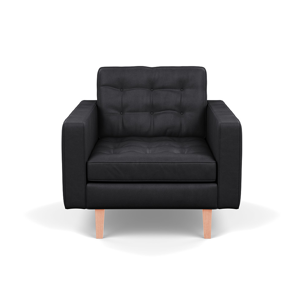 Heal's Matera Chaise Longue Linea Leather 622 Black Feet