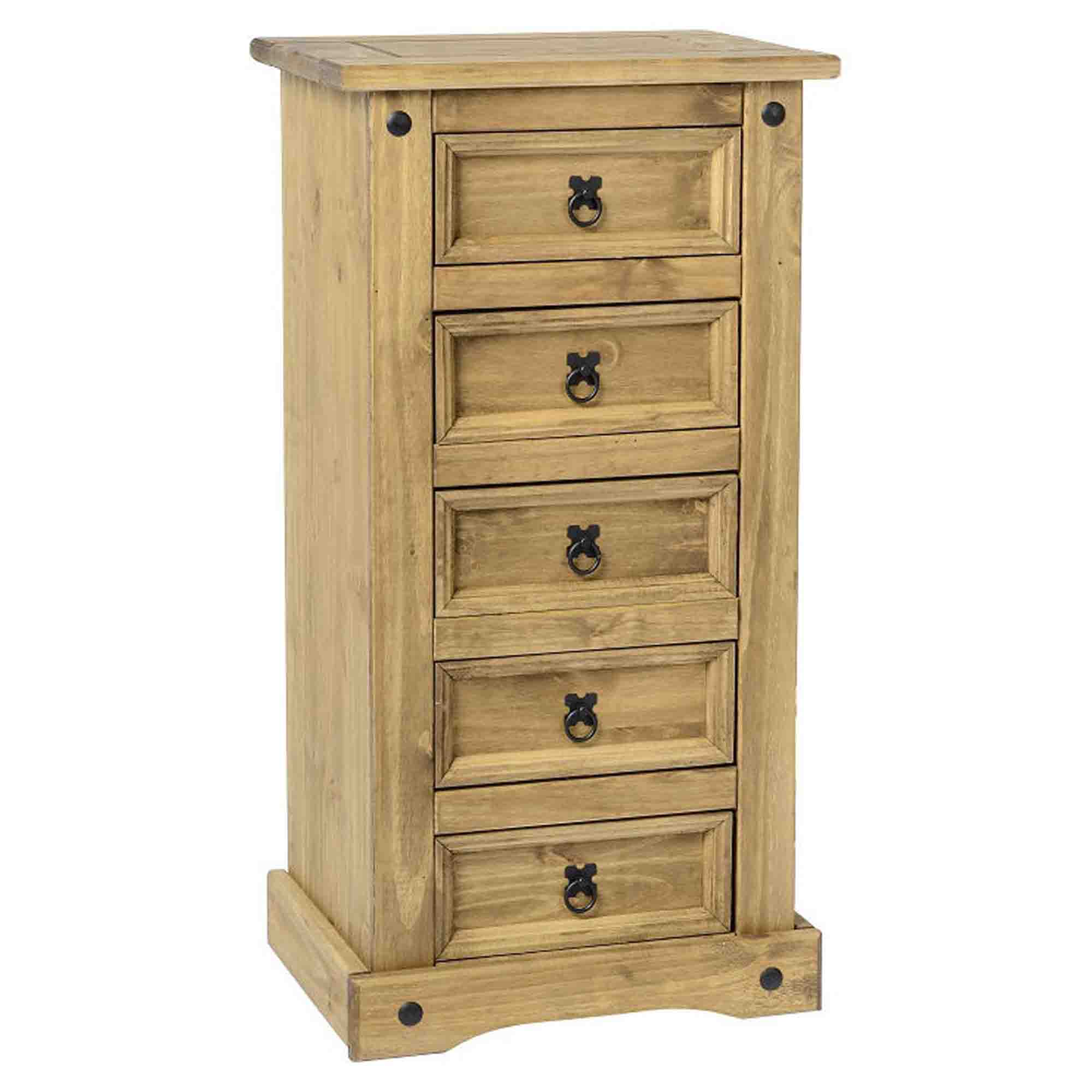 Premiere Corona 5 Drawer Narrow Chest Brown