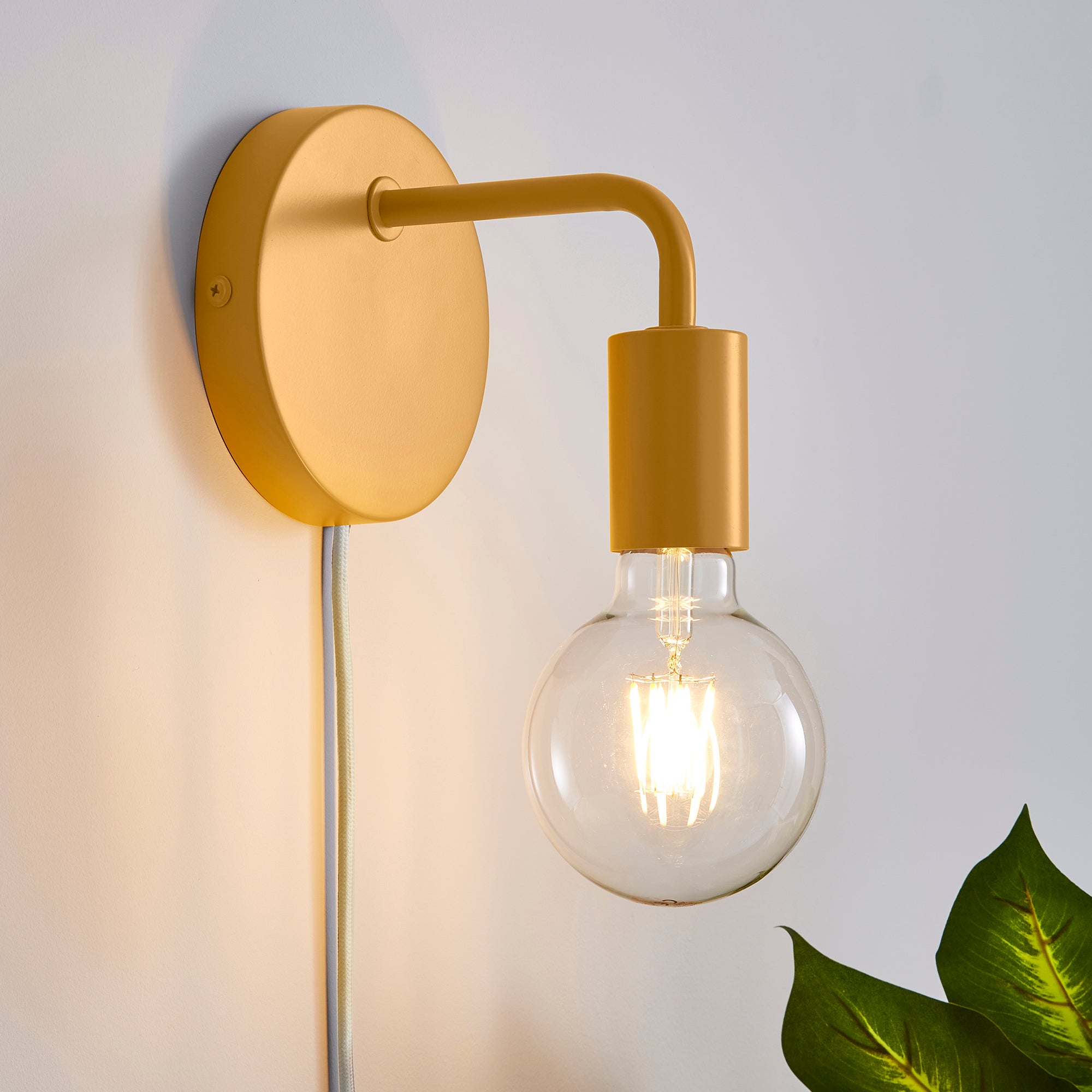 Elements Koppla Plug-In Wall Light Yellow/Grey