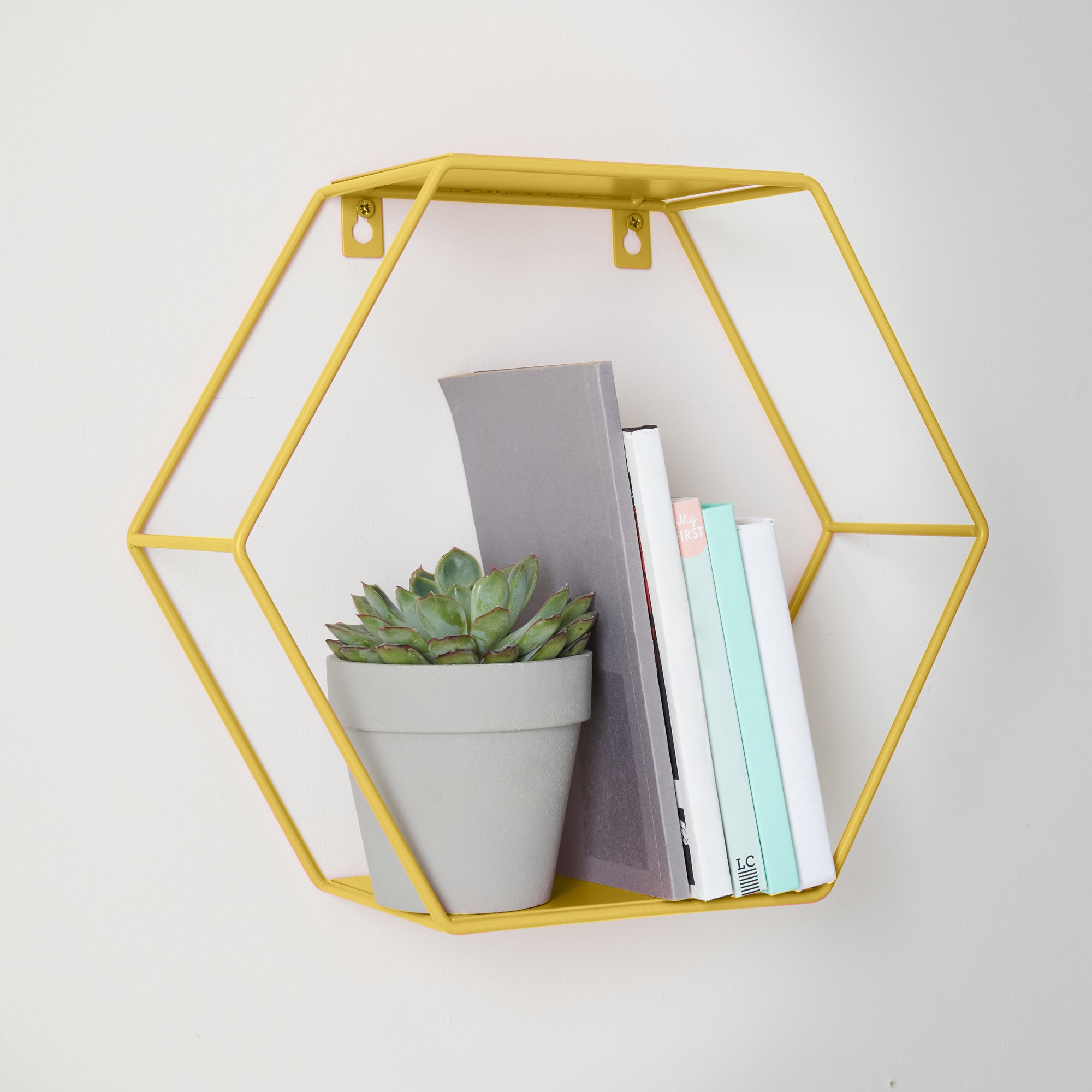 Mustard Hexagonal Shelf Yellow