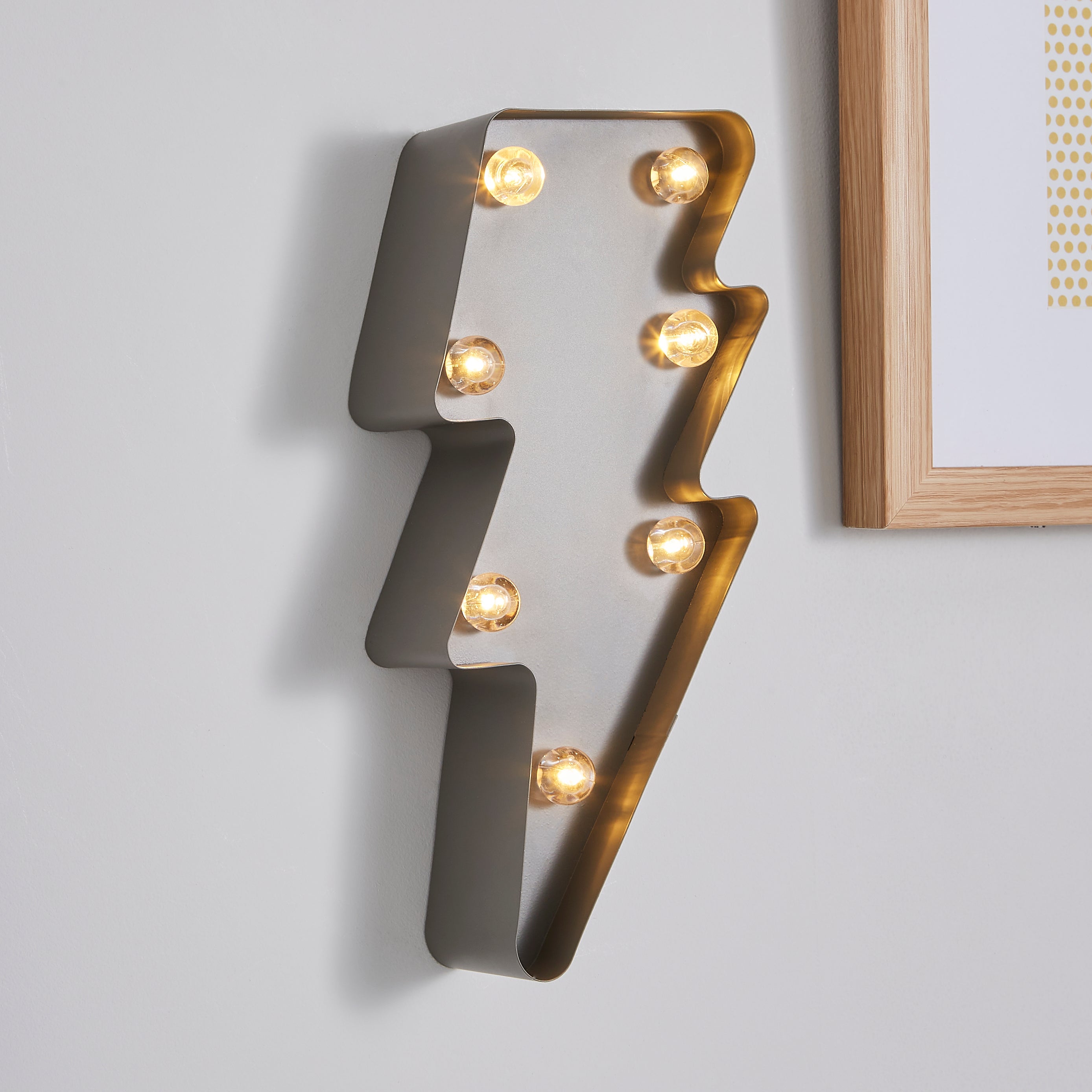 Lighting Bolt Wall Light Grey