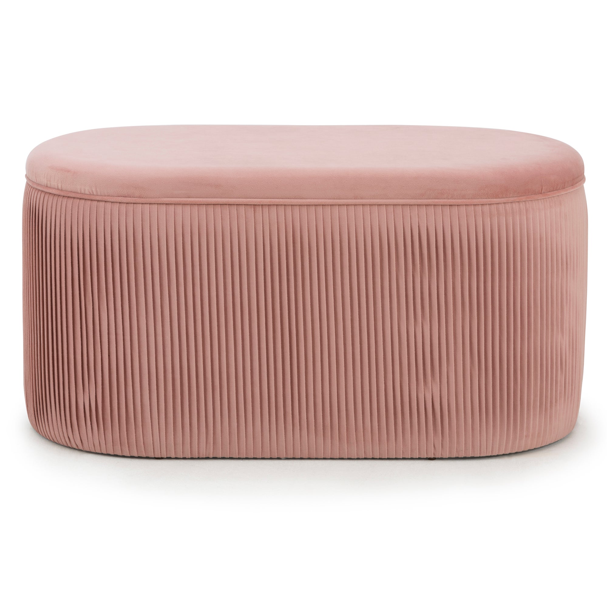 Eloise Velvet Pleated Ottoman Pink