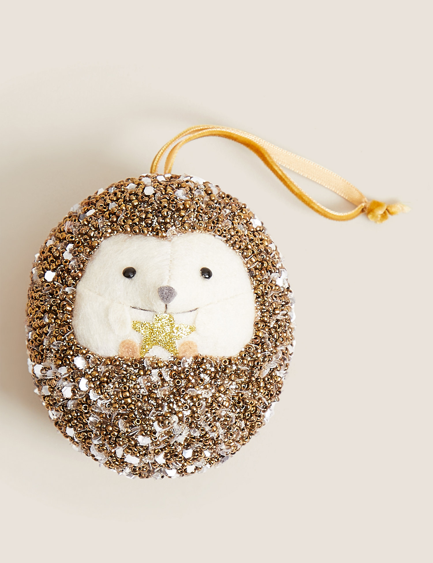 M&S Hanging Glitter Hedgehog Tree Decoration