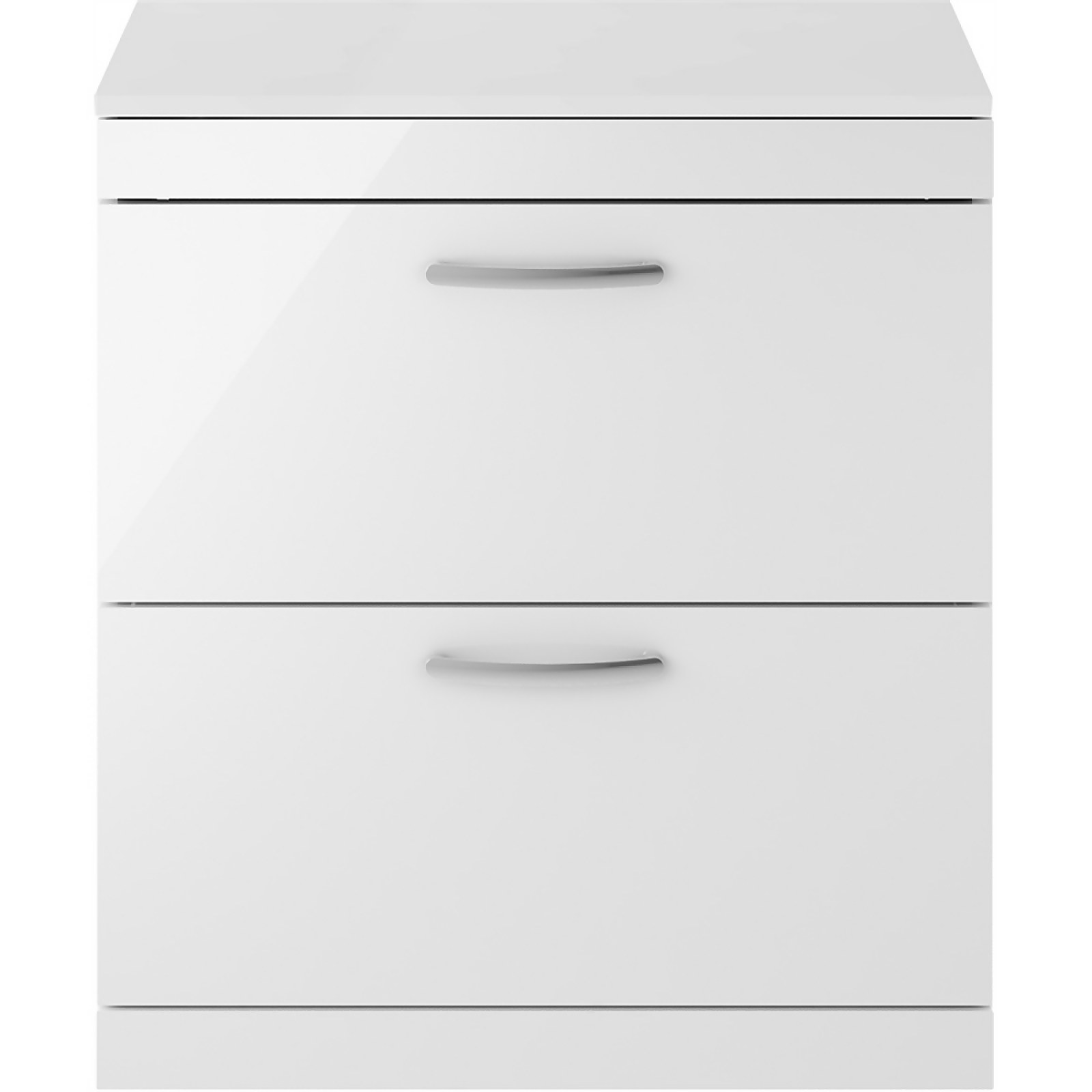 Balterley Rio 800mm Freestanding 2 Drawer Vanity With Worktop - Gloss White