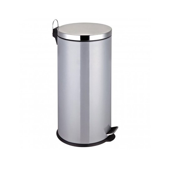 30Ltr Pedal Stainless Steel Bin In Silver Finish