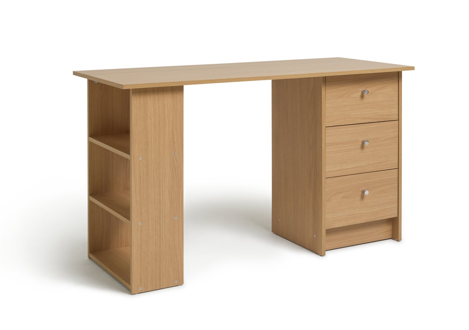 Argos Home Malibu 3 Drawer Office Desk - Oak Effect