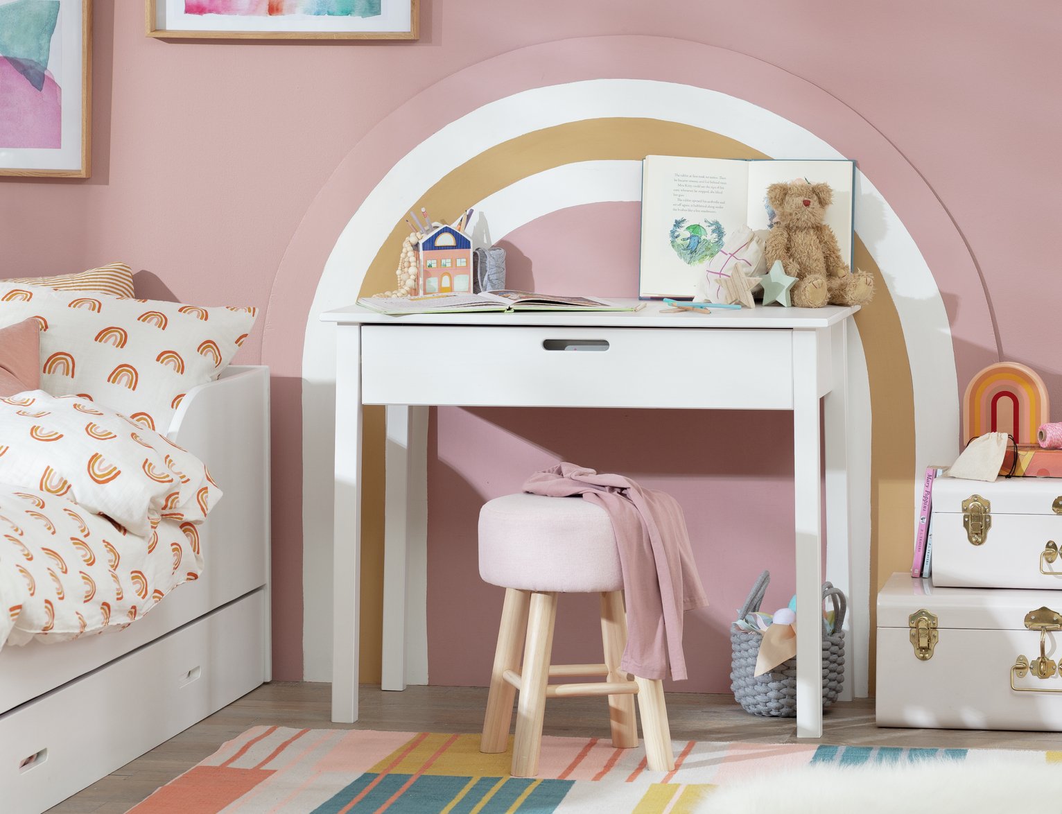 Habitat Rico Kids 1 Drawer Desk - White