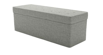 Buttons Storage Bench in Grey Marl Highland Tweed