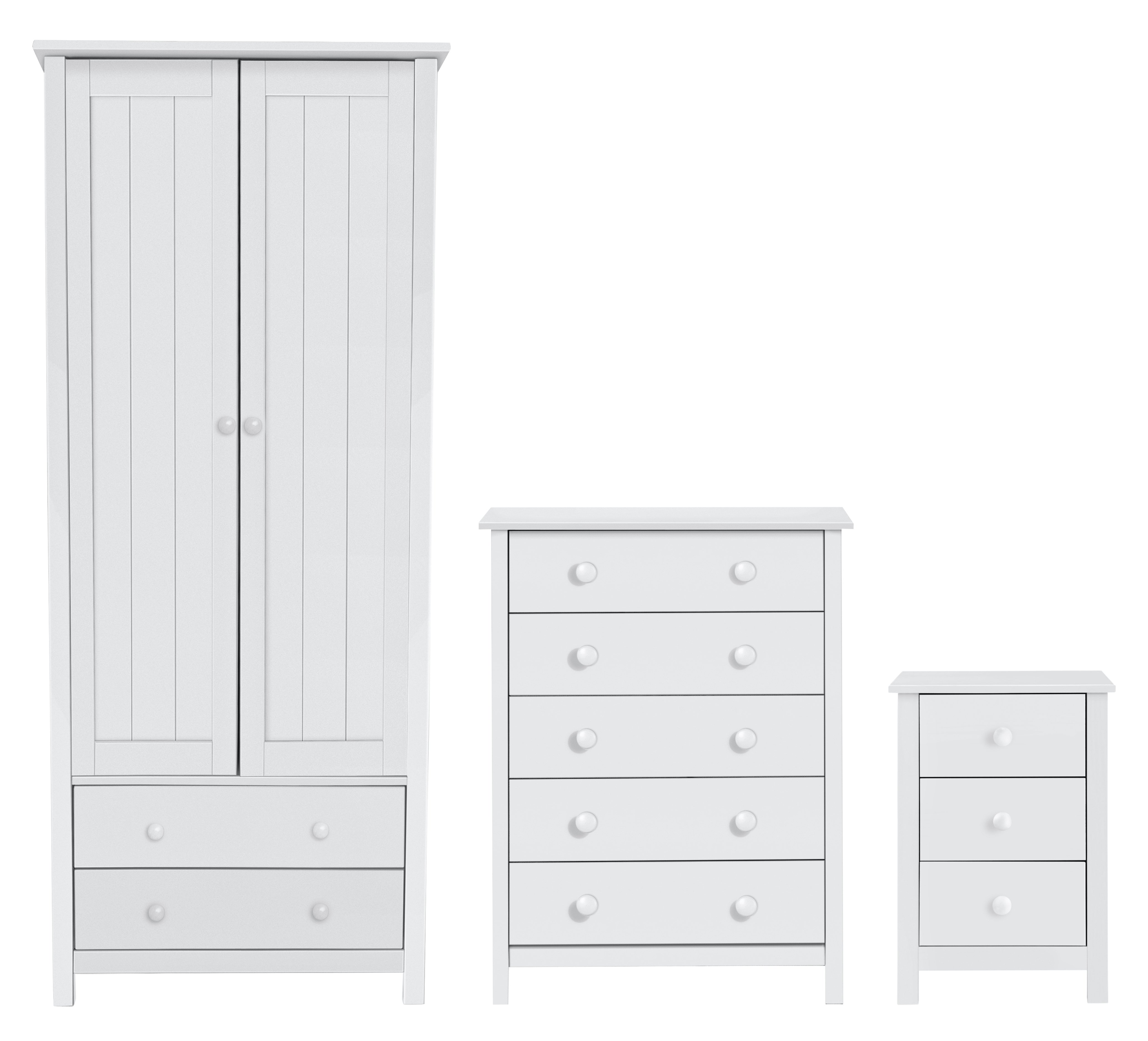 Argos Home Scandinavia 3 Piece 2 Door Wardrobe Set - White