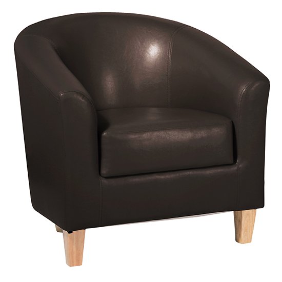 Leporis PU Leather 1 Seater Sofa In Brown