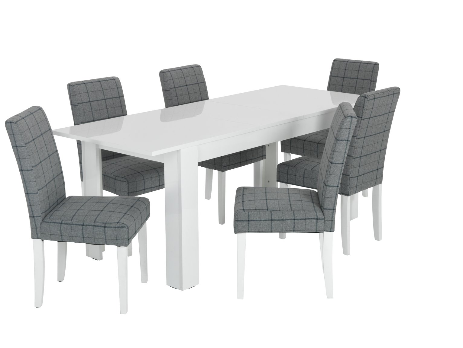 Habitat Miami Gloss Extending Table & 6 Chairs - Blue