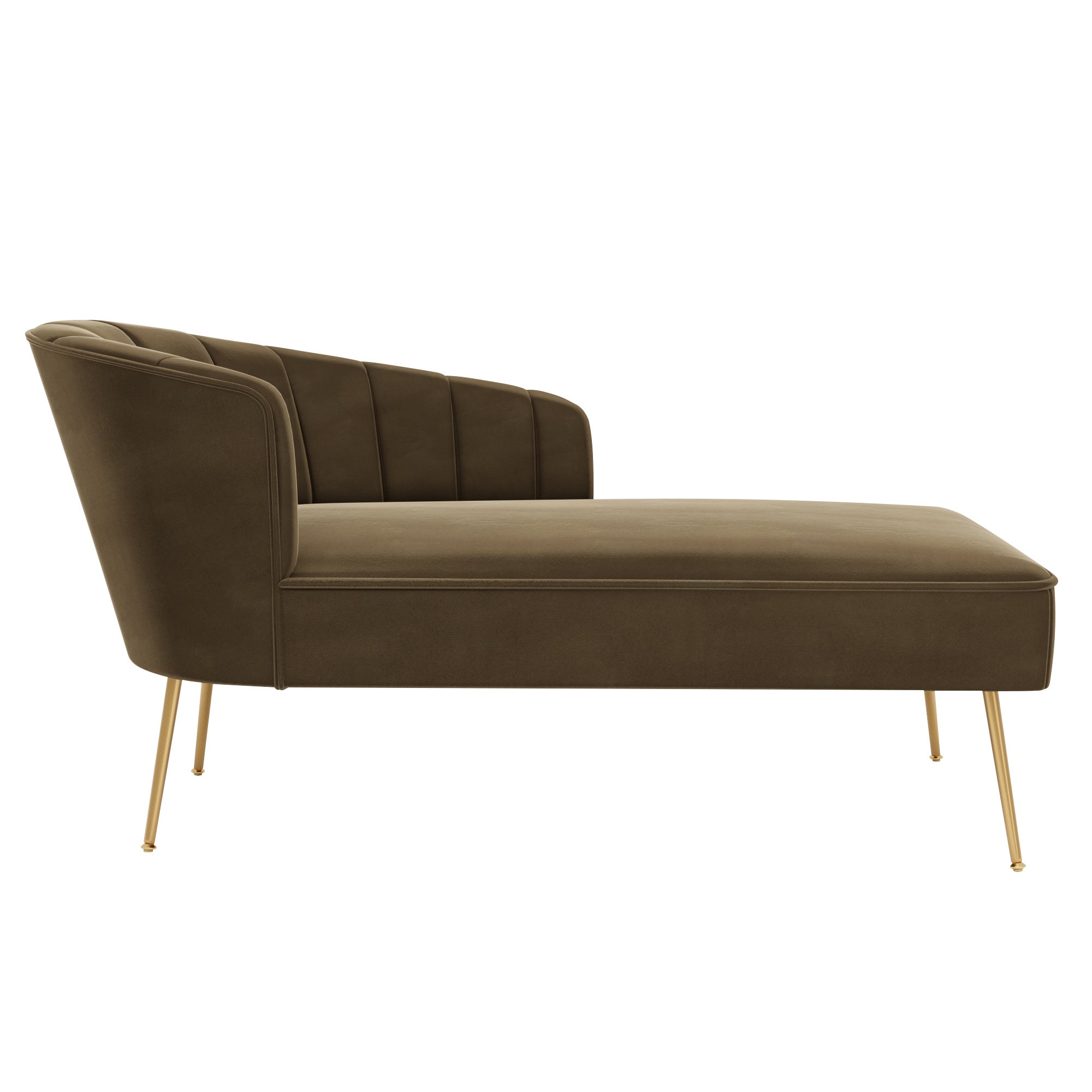 Matilda Velvet Chaise Longue Brown