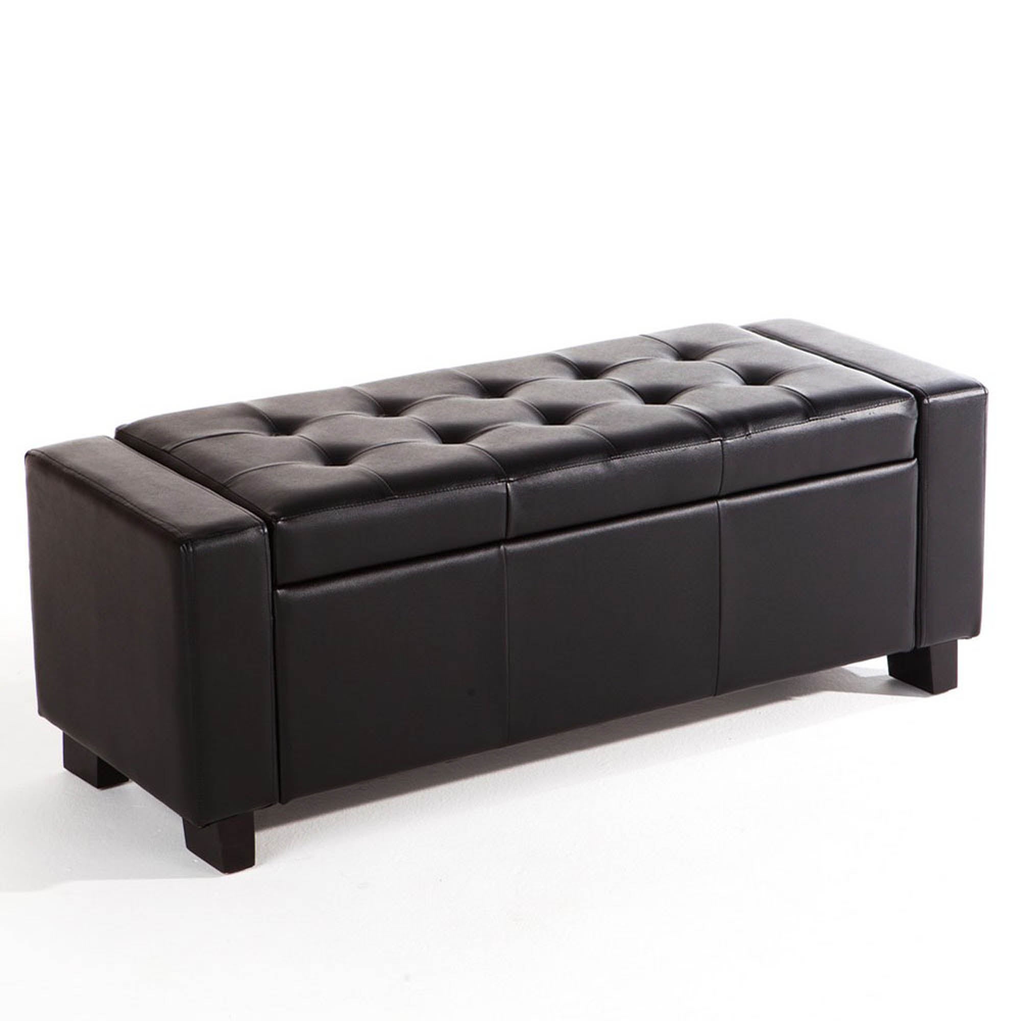 Verona Brown Faux Leather Ottoman Brown